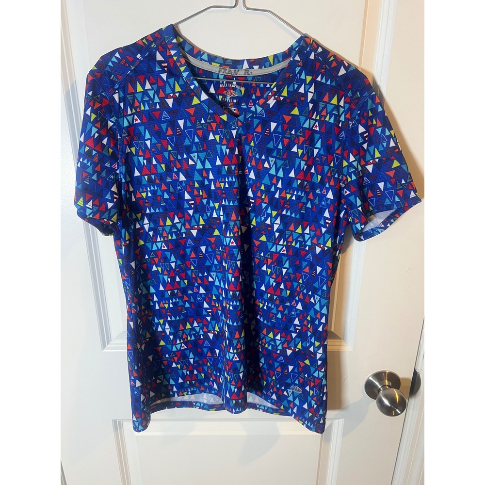 Reel Legends Womens‎ Shirt Freeline Geometric Print Blue Large
